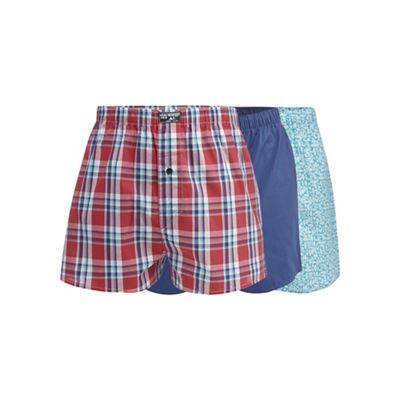 Pack of three turquoise surfboard print boxer shorts